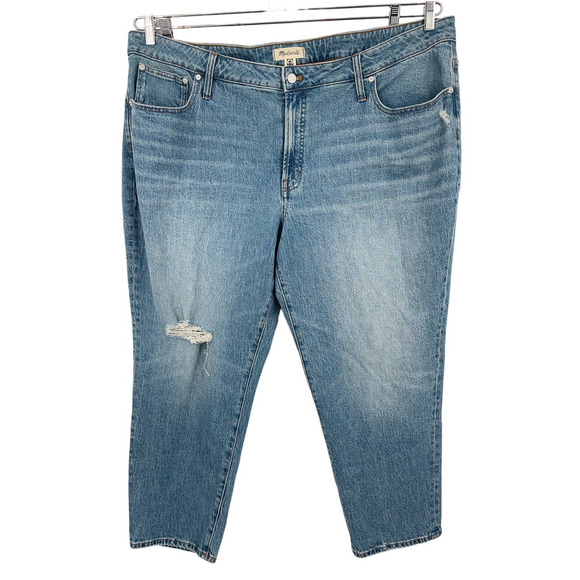 Madewell Jeans The Plus Mid Rise Perfect Vintage knee rip size 26W NEW - Picture 1 of 4